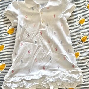 Polo by Ralph Lauren White Dress with Multicolor Pony print.